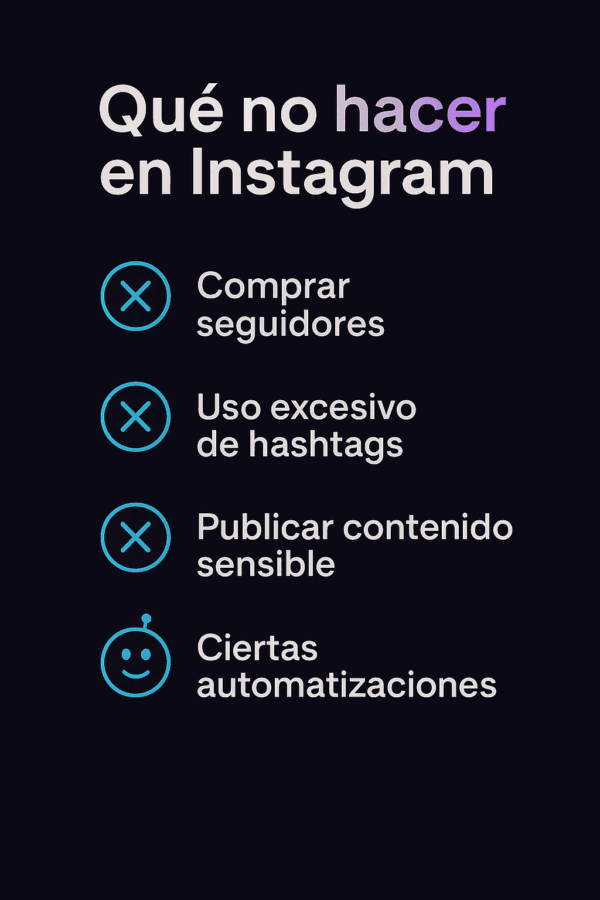 qué no hacer en IG 